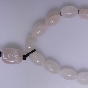 Rose Quartz bead LOVE bracelet NWT